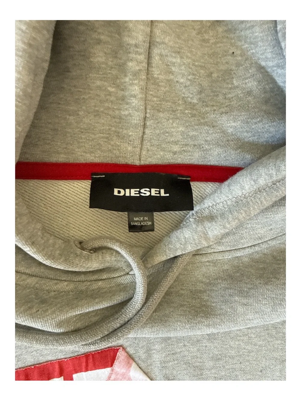 Diesel Gray Hoodie with Red and Black Logo - Picture 5 of 6